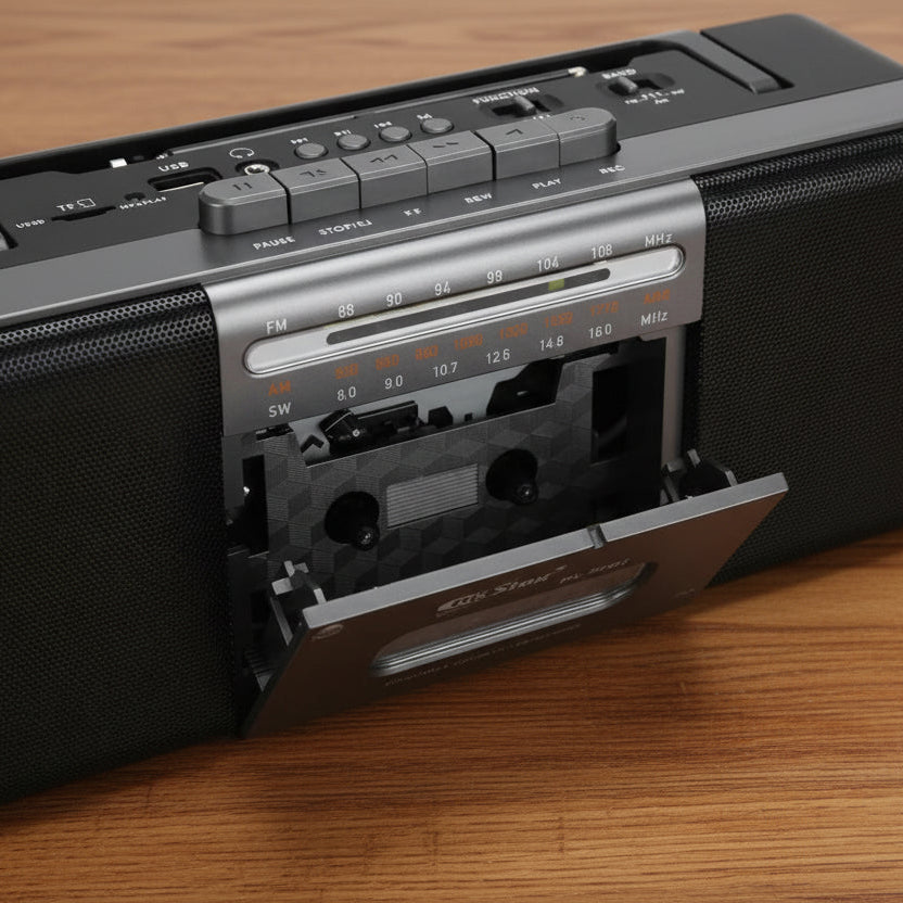 Bluetooth Cassette Player with AM/FM/SW Radio | Stereo Tape Player & Recorder with Earphone Jack