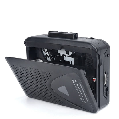 Portable Walkman-Style Cassette Player with AM/FM Radio | Built-In Speaker & Multiple Power Methods