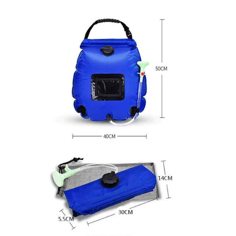 20L Solar Energy Outdoor Heat Camp Shower Bag | Portable Camping Shower