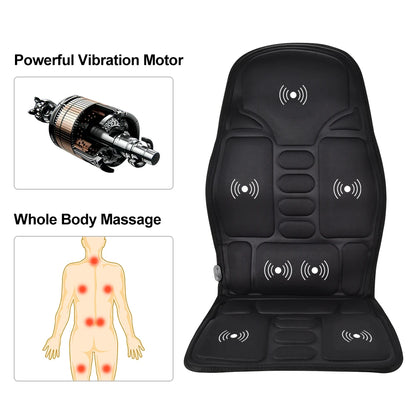 Portable Full Body Massage Chair Cushion | Vibration & Relaxation Pad for Back, Neck, Home, Office & Car