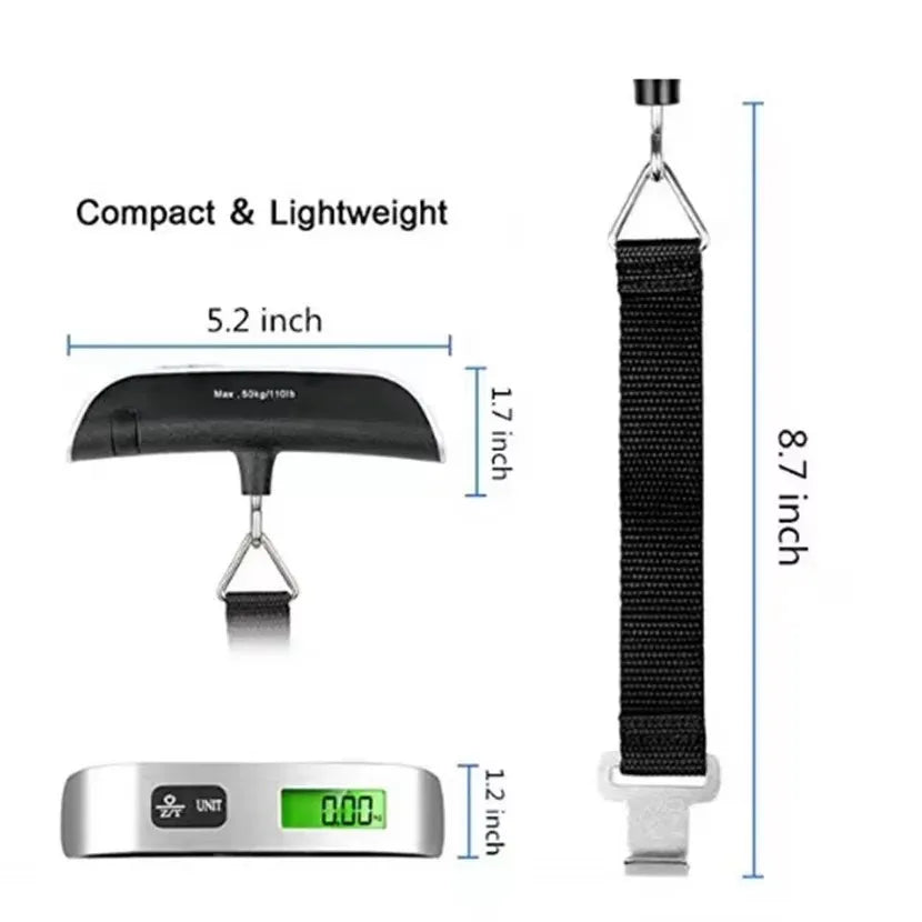 50 kg Portable Hanging Luggage Scale | Digital Electronic Hand Travel & Suitcase Weighing Tool
